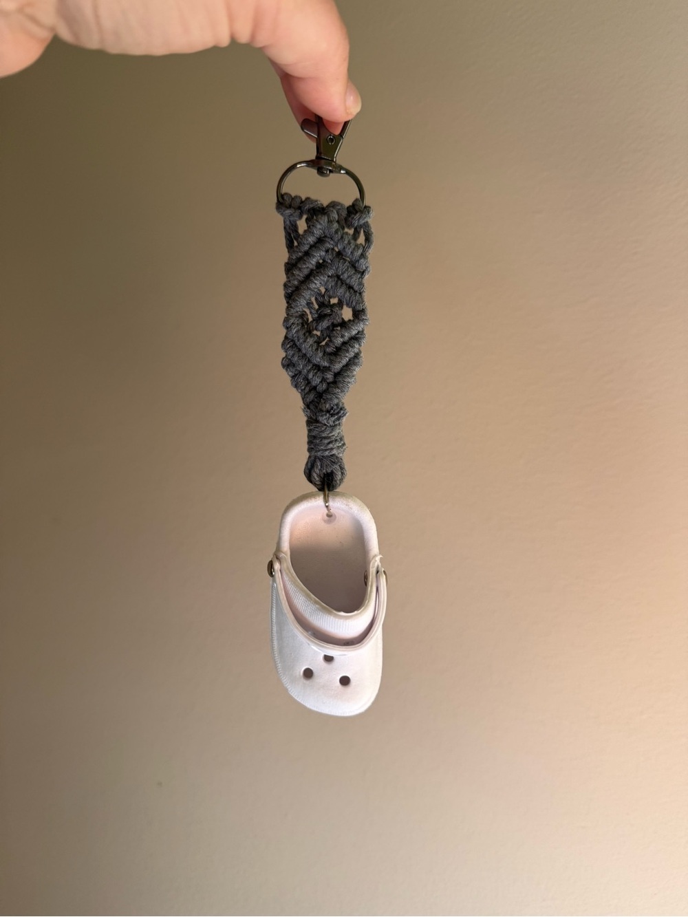 Macrame Croc Shoe Keychain